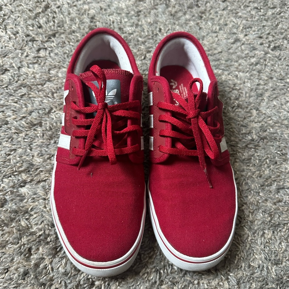 Adidas Red and White Sneakers Seeley scarlet